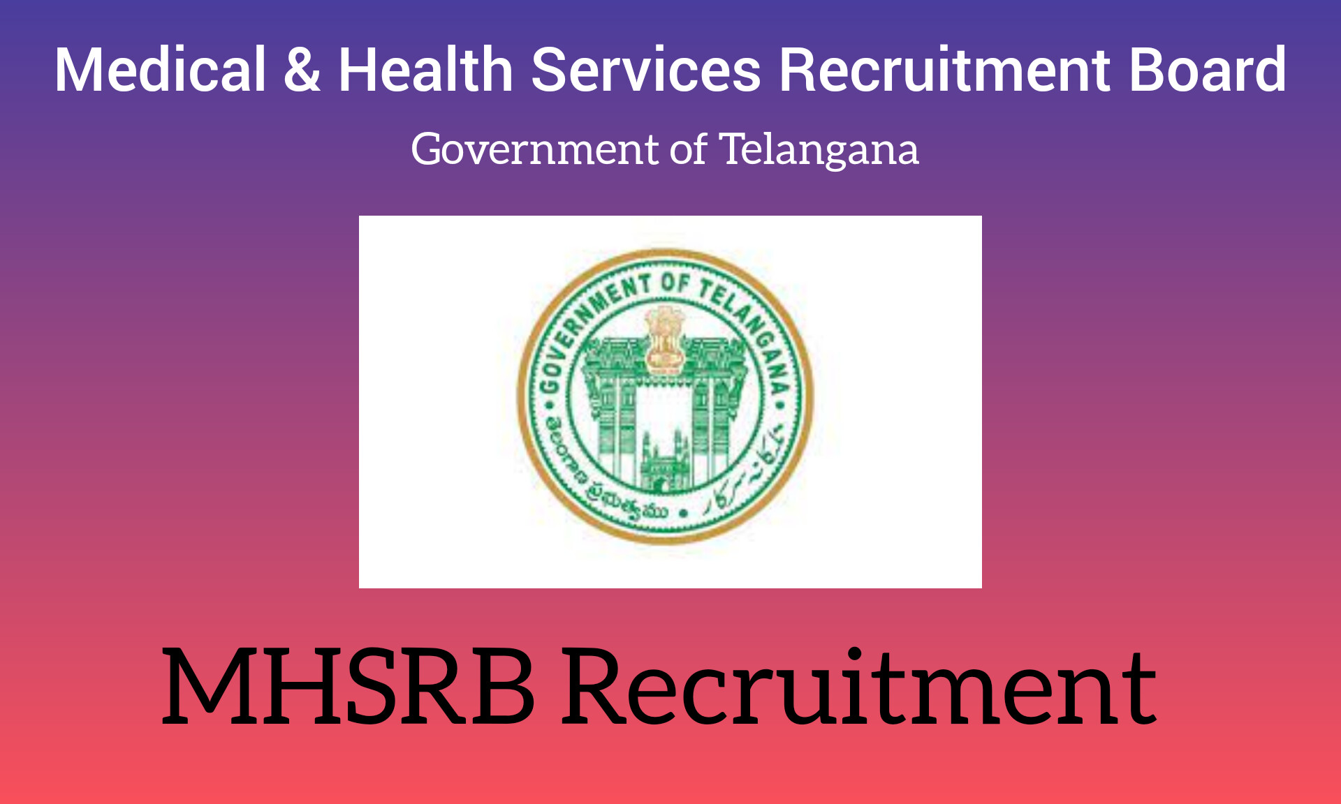 Posts of Medical Officers | AYUSH department, Telangana | HDS