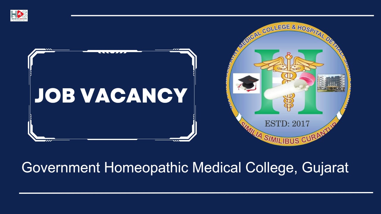 Job Vacancy | Government Homoeopathy Medical College | HDS