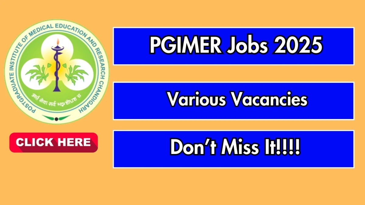 PGIMER Job Alert: Junior Consultant Opening 2025 | HDS