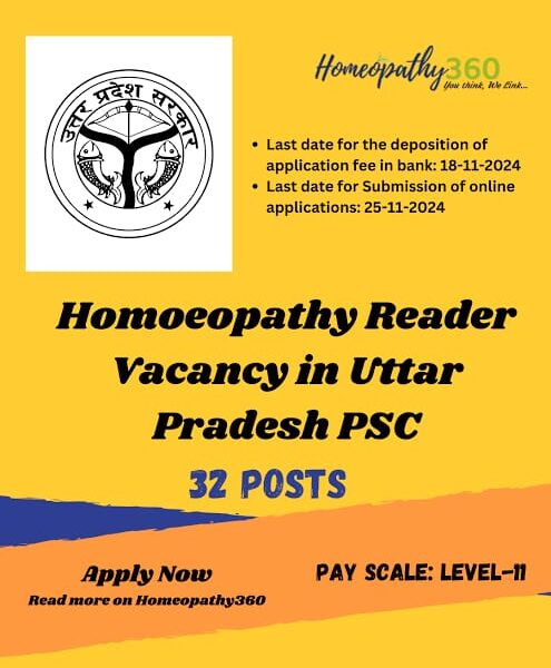 UPPSC 2025: 32 Reader Posts in Homoeopathy