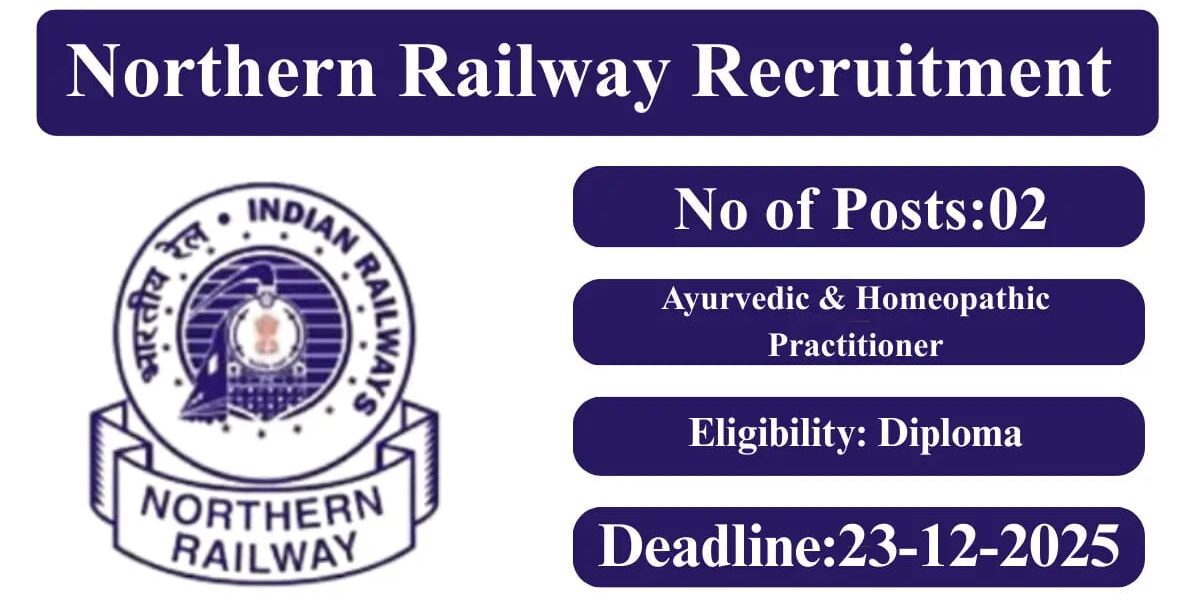 Ayurveda & Homeopathy Practitioner Jobs – Northern Railway
