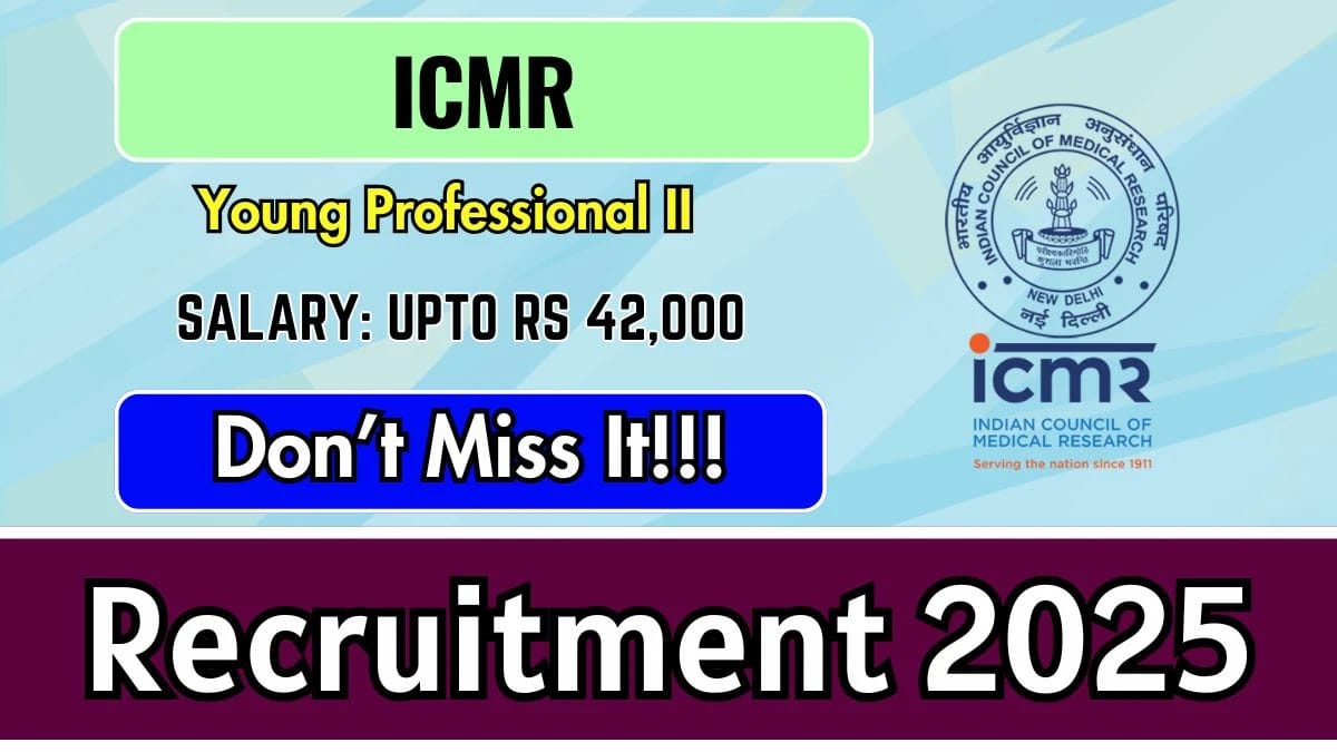 ICMR Young Professional (YP-II) Recruitment 2025