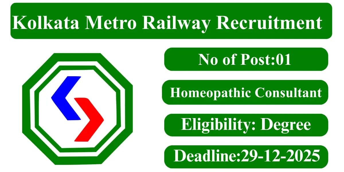 Homoeopathic Consultant Vacancy – Metro Railway Kolkata