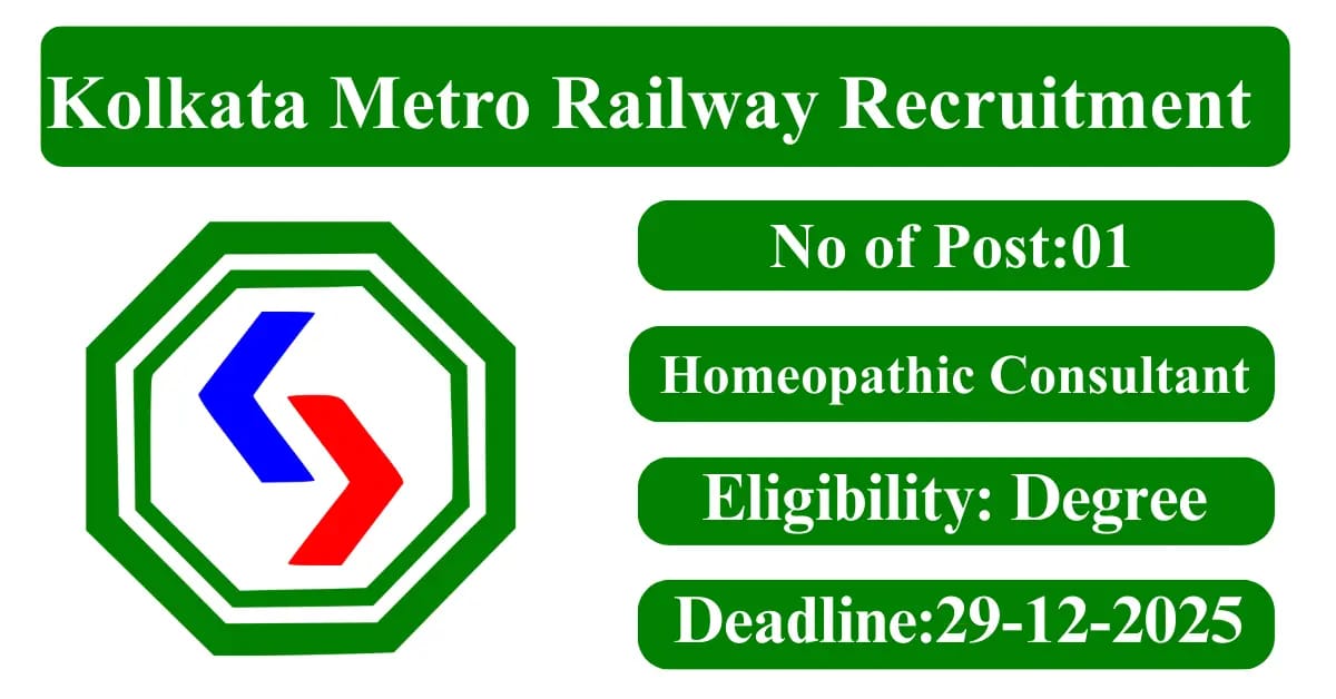 Homoeopathic Consultant Vacancy – Metro Railway Kolkata